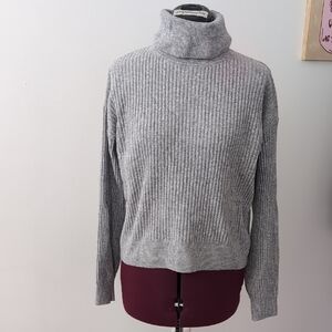 Gap Ribbed Turtleneck Long Sleeve Sweater Gray Size M